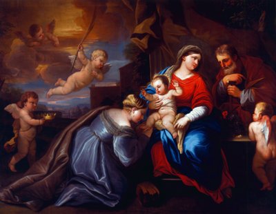 Il Matrimonio Mistico di Santa Caterina in una Composizione di Giordano da Peter Paul Rubens